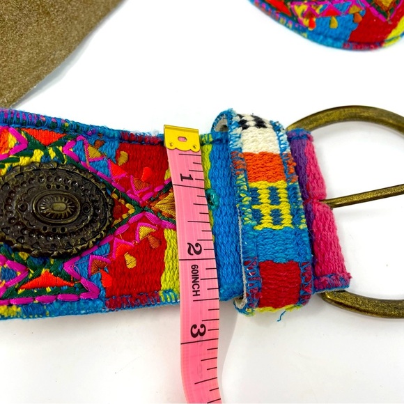 Wide embroidered leather Chico’s belt - Picture 3 of 4